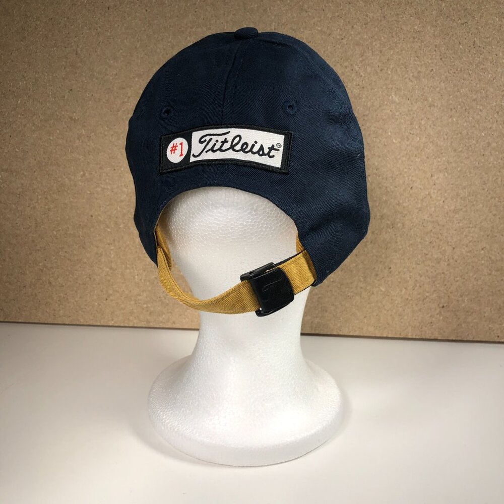 Titleist FJ Pro V1 Adjustable Hat Blue Gold Golf Strapback Cap OSFM WVU - Picture 5 of 10